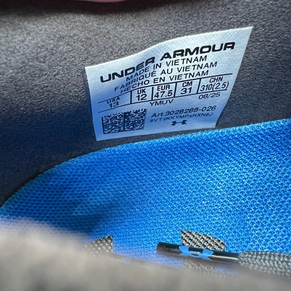 Under Armour Shadow Elite 3 FG Men\'s Size 13 Gray Blue Soccer Cleats 3028288-026 main image 7